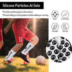 6 Pairs Soccer Socks Non Slip High Elasticity Soft Sports Grip Socks for Running Professional Competition Training Men Socks