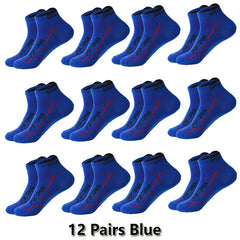 12 Pairs Ankle Socks Men Cotton Sports Running Socks Breathable Mesh Comfortable Sweat Absorption Fitness Cotton Short Socks