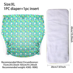 Ice Silk Adult Cloth Disaper Waterproof Old Man's Diaper Pants Reusable Diapers Trouser Pocket Anti-leak Breathable Nappy Pads