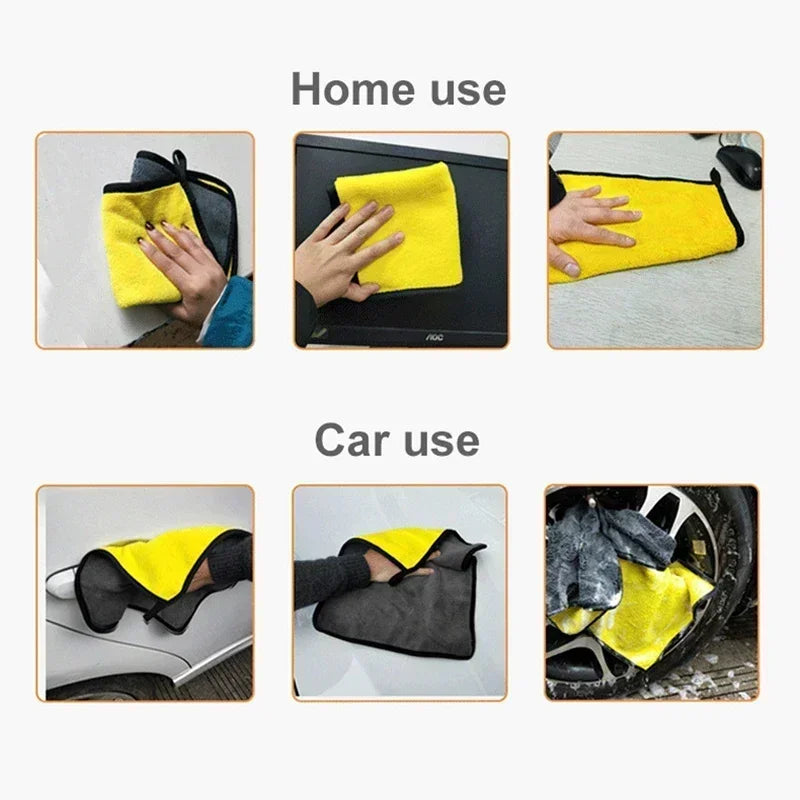 10 PCs Extra Soft Car Wash Microfiber Towel CarCleaning Drying Cloth Car CareCloth Detailing CarWashTowel Never Scrat