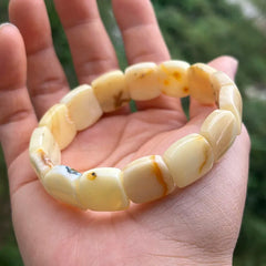 Natural Amber Bracelets&Bangles Women Adult Trendy Handmade White Old Amber New Unique Real Baltic Amber Jewelry Gift Wholesale
