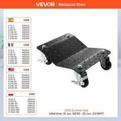 SucceBuy Car Tire Wheel Trolley Dollies 2/4PCS 1500Lbs Weight Capacity Vehicle Skates Moving Tire 4 Casters Auto Repair Mover