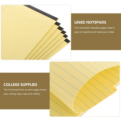 6pcs A4 Yellow 214x295mm Tearable Notebook Notepad Sections Lined Pages Work Records Journal College Supplies Multifunctional