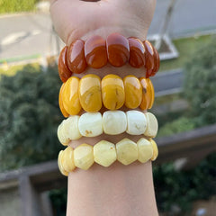 Natural Amber Bracelets&Bangles Women Adult Trendy Handmade White Old Amber New Unique Real Baltic Amber Jewelry Gift Wholesale