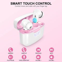 Wireless Earbud, Bluetooth 5.3 Headphones Built in Noise Cancelling Mic, 40H Playtime LED Display Wireless Earphones.