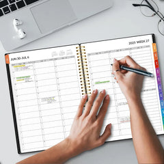 20252026 Appointment Book QuarterHourly Weekly and Monthly from July 2025 to June 2026 8.5"x11" Academic  Flexible Cover Note P