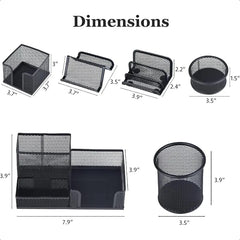 Pen Holder for Desk 6 Pieces Mesh Desk Organizer set 3 Compartments pens holder Mail Organizer Letter Holder Home Office Suppli