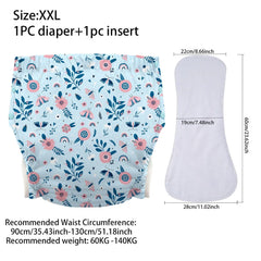 Ice Silk Adult Cloth Disaper Waterproof Old Man's Diaper Pants Reusable Diapers Trouser Pocket Anti-leak Breathable Nappy Pads