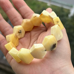 Natural Amber Bracelets&Bangles Women Adult Trendy Handmade White Old Amber New Unique Real Baltic Amber Jewelry Gift Wholesale