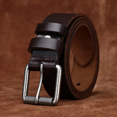 3.8CM Thick Pure Cowhide Needle Buckle Genuine Leather Casual Jeans Belt Men High Quality Business Luxury Male Strap Cintos