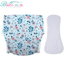 Ice Silk Adult Cloth Disaper Waterproof Old Man's Diaper Pants Reusable Diapers Trouser Pocket Anti-leak Breathable Nappy Pads