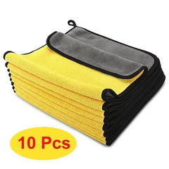 10 PCs Extra Soft Car Wash Microfiber Towel CarCleaning Drying Cloth Car CareCloth Detailing CarWashTowel Never Scrat
