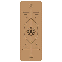 2025 New Cork & Natural Rubber Luxury Yoga Mat with Laser-Engraved Alignment Lines - Shock Absorption, Anti-Slip, Noise Reductio