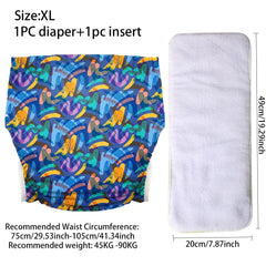 Ice Silk Adult Cloth Disaper Waterproof Old Man's Diaper Pants Reusable Diapers Trouser Pocket Anti-leak Breathable Nappy Pads