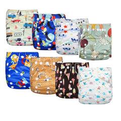 Best Baby Gift Set 8 pcs High Quality Eco-friendly Reusable Baby Cloth Diapers Ideal Baby Shower Present