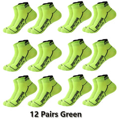 12 Pairs Ankle Socks Men Cotton Sports Running Socks Breathable Mesh Comfortable Sweat Absorption Fitness Cotton Short Socks