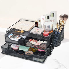 Computer Monitor Stand with 2 Pen Holders and Drawers Desk Drawer Organizer Tray for Workspace Office Supplies Desk Organizers