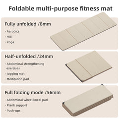 Foldable Yoga Mat Extra Thick  Eco-Friendly POE Material, Non-Slip Design Fitness Mats, Multi-Purpose Workout Mats
