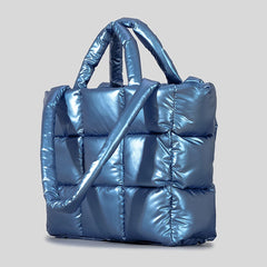 Winter Women Space Cotton Purse&Handbag Casual Ladies Shoulder Bag Fashion Puffy Down Shopper Tote Bag New Quilted Padded Bolsas