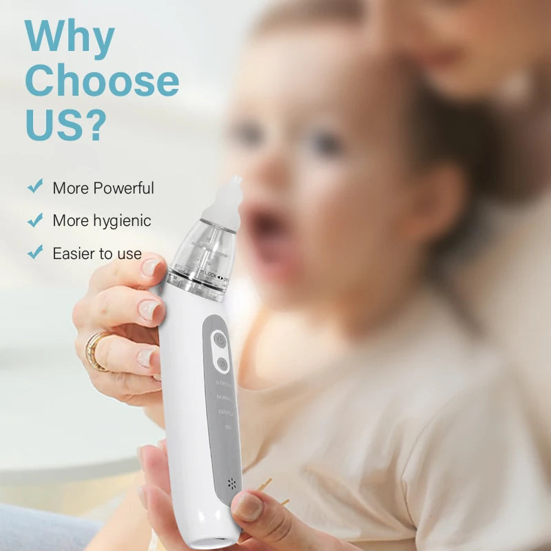 2025 Nasal Aspirator Baby Electric Nose Aspirator For Toddler Nose Sucker Automatic Nose Cleaner With Music And 3 Silicone Tips