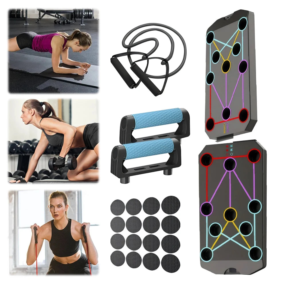Folding Push-up Board Push-up Support Multi-Functional Floor Push Up Handle Non Slip Abdominal Enhancement Support for Workout
