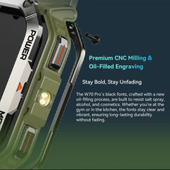 Blackview W70 Pro LED Flashlight Rugged Smart Watch , 2.01'' Display Voice Calling ,Health Monitoring 900mAh Watch