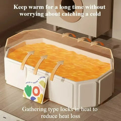 Foldable Baby Bathtub Space-Saving Portable PVC Baby Tub Thickened Infant Bath Basin Large Size Collapsible SPA Hot Bath Tub