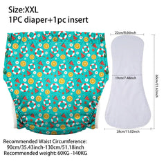Ice Silk Adult Cloth Disaper Waterproof Old Man's Diaper Pants Reusable Diapers Trouser Pocket Anti-leak Breathable Nappy Pads