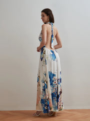 2025 Fashion Women'S Long Dress Swing A Line Floral Casual Dress Fashion Streetwear Outdoor Daily Date Print Sleeveles Dressees