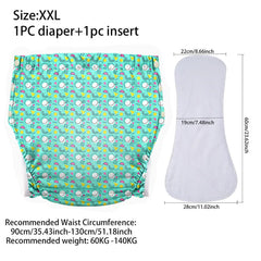 Ice Silk Adult Cloth Disaper Waterproof Old Man's Diaper Pants Reusable Diapers Trouser Pocket Anti-leak Breathable Nappy Pads