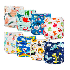 Best Baby Gift Set 8 pcs High Quality Eco-friendly Reusable Baby Cloth Diapers Ideal Baby Shower Present