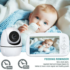 5" HD Baby Monitor with 2.4G FHSS Technology | 5000mAh Battery, 35H Long Lasting | Temperature Alert, VOX Mode, 360° Pan-Tilt |