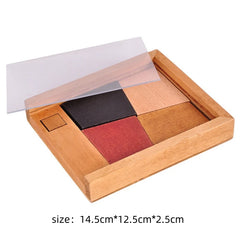 Wooden Puzzle Toys Magic Tangram Development Thinking Brain Game Skills Class Clever Placement Triangle Clever Placement Circle