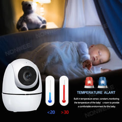 5" HD Baby Monitor with 2.4G FHSS Technology | 5000mAh Battery, 35H Long Lasting | Temperature Alert, VOX Mode, 360° Pan-Tilt |