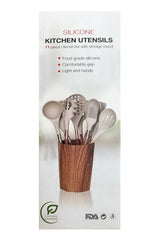 Fashionable Silicone Cooking Utensils, Cooking Tools, Kitchenware, Gold-plated Wood Grain Handle, Spatula, Spoons