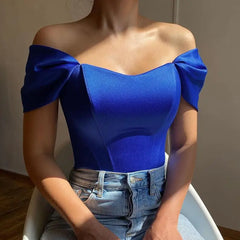 Summer new Elegant Satin Sexy Corset Top Corset Summer Fashion T-Shirt Sleeveless Backless Club Party Clothing Women's Short Top