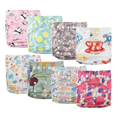 Best Baby Gift Set 8 pcs High Quality Eco-friendly Reusable Baby Cloth Diapers Ideal Baby Shower Present