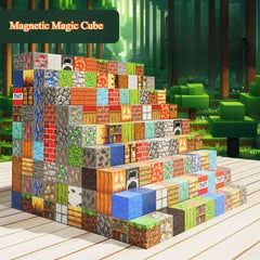 Magnetic Building Blocks Mine World Magnet Cube Set for Boy Girl Kid Age 3+ DIY Model Children Stem STEM Sensory Toy Gift