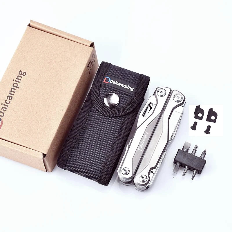Daicamping DL7 Titanium alloy handle Outdoor Camping Multi-tools Set Folding Knife Scissor EDC Multi Tools Pliers Hand Tools Set