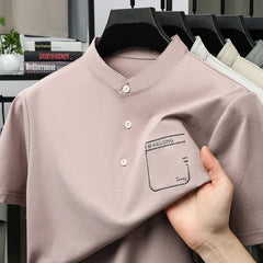 BROWON Brand 2025 Summer Clothes Man T-Shirts for Man Short Sleeve Collared Men T Shirt Tops for Father Tee Shirt Luxe