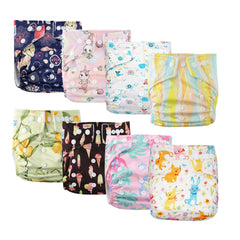 Best Baby Gift Set 8 pcs High Quality Eco-friendly Reusable Baby Cloth Diapers Ideal Baby Shower Present