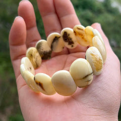 Natural Amber Bracelets&Bangles Women Adult Trendy Handmade White Old Amber New Unique Real Baltic Amber Jewelry Gift Wholesale