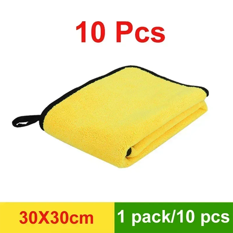10 PCs Extra Soft Car Wash Microfiber Towel CarCleaning Drying Cloth Car CareCloth Detailing CarWashTowel Never Scrat
