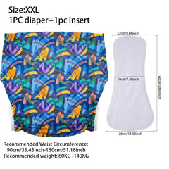 Ice Silk Adult Cloth Disaper Waterproof Old Man's Diaper Pants Reusable Diapers Trouser Pocket Anti-leak Breathable Nappy Pads